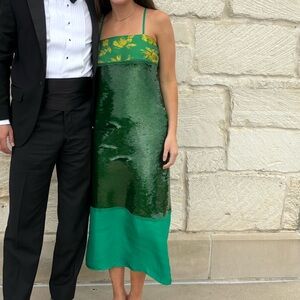 Green Zara sequin dress! Limited edition.